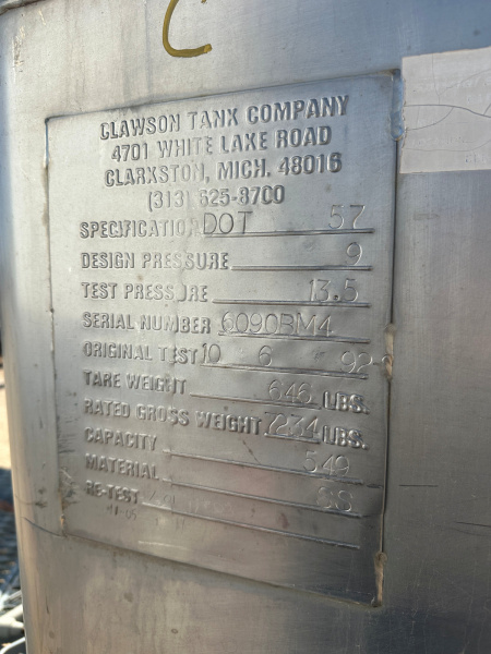 Used stainless steel tote tank